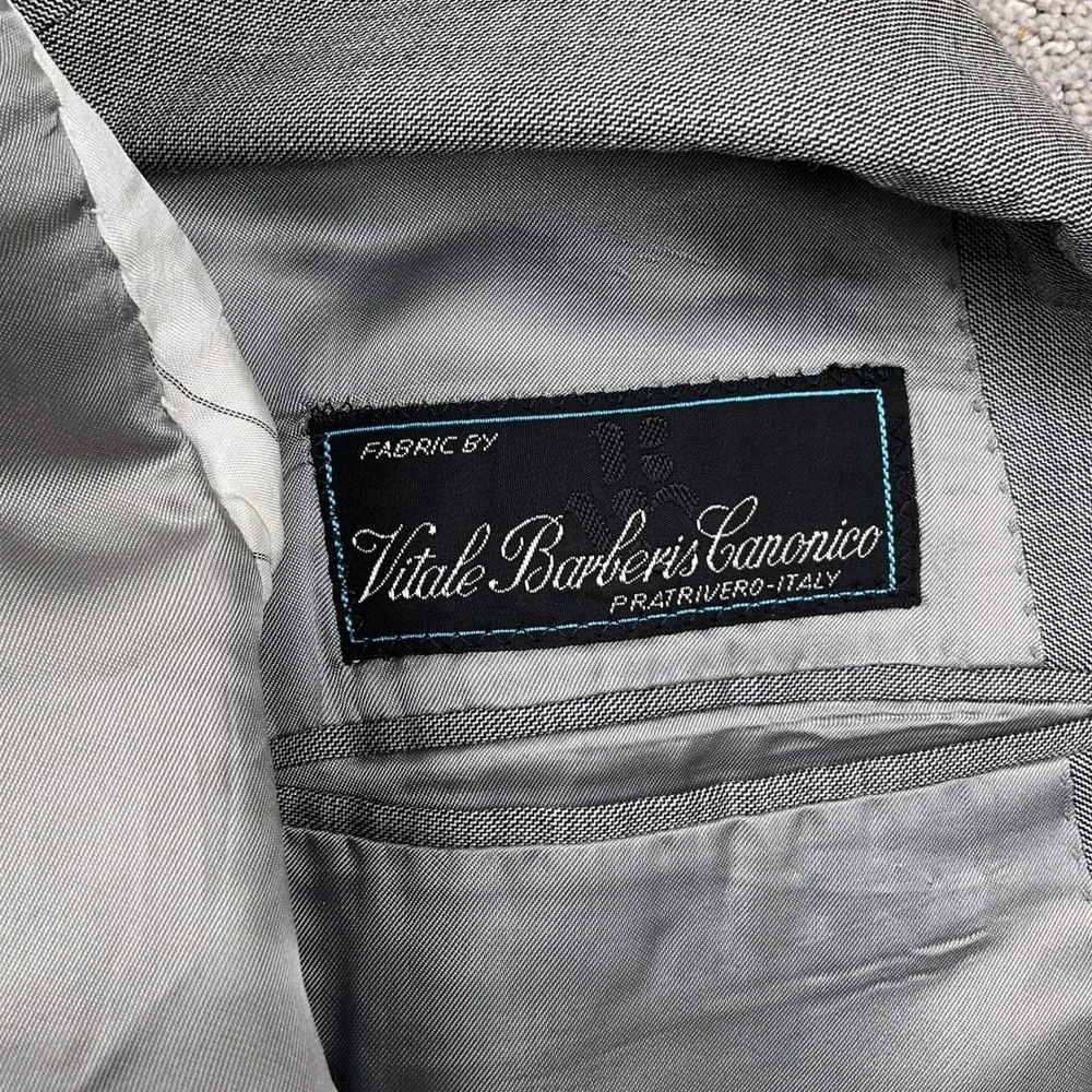 Urbis Blazer‎ Men 44R Light Gray Double Breasted Vitale Barberis Canonico Italy